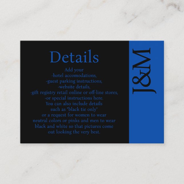D'accompagnement Carte de détails de l'enveloppe bleu cobalt minima (Devant)