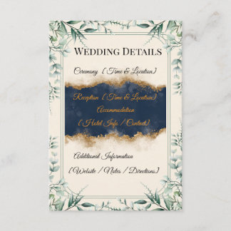 D'accompagnement Carte de détails de mariage à bordure florale | Él