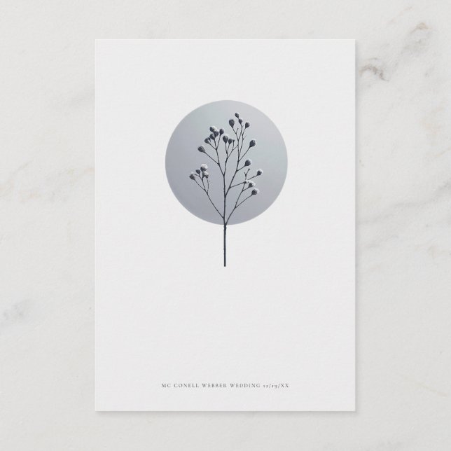 D'accompagnement Carte de détails de mariage à la brindille enneigé (Dos)