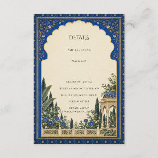 D'accompagnement Carte de détails de mariage à l'arche du jardin bl