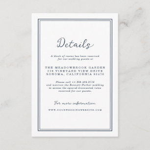 D'accompagnement Carte de détails de mariage à rayures nautiques