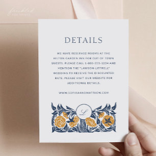 D'accompagnement Carte de détails de mariage au monogramme Art nouv