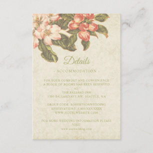 D'accompagnement Carte de détails de mariage aux fleurs de pommier 