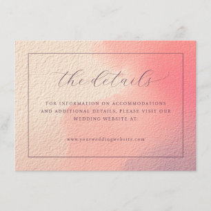D'accompagnement Carte de détails de mariage aux pêches chaudes