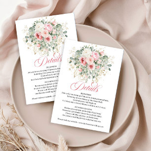 D'accompagnement Carte de détails de mariage aux Roses Fardées Soph