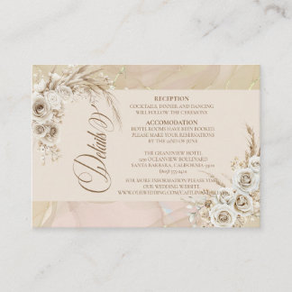 D'accompagnement Carte de détails de mariage avec arche florale boh
