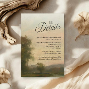 D'accompagnement Carte de détails de mariage avec art de paysage