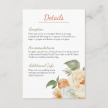 Carte de détails de mariage botanique du verger d'