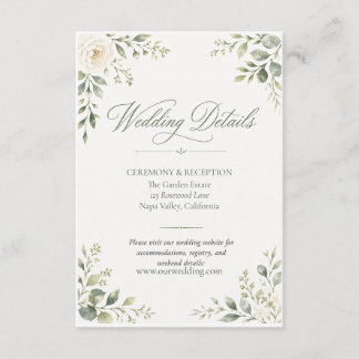 D'accompagnement Carte de détails de mariage botanique personnalisé