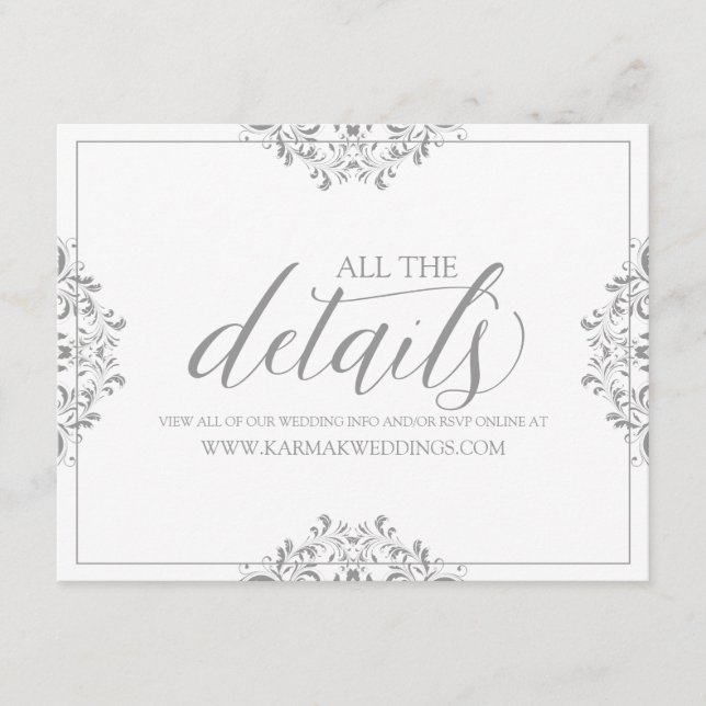 D'accompagnement Carte de détails de mariage / Carte d'information  (Devant)