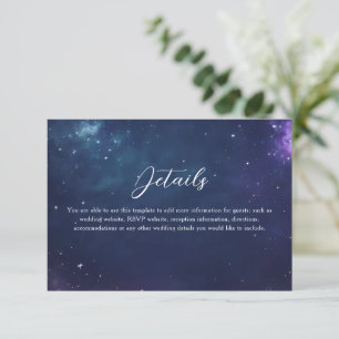 D'accompagnement Carte de détails de mariage céleste avec monogramm