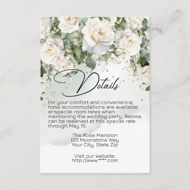 D'accompagnement Carte de détails de mariage Chantilly Lace  (Devant)