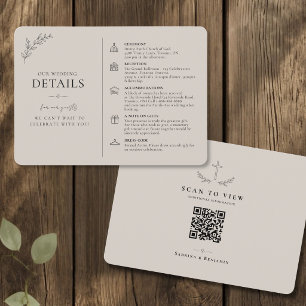 D'accompagnement Carte de détails de mariage chrétien avec code QR