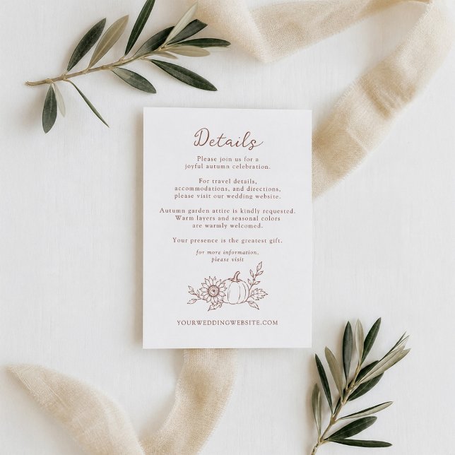 D'accompagnement Carte de détails de mariage citrouille de récolte  (Créateur téléchargé)