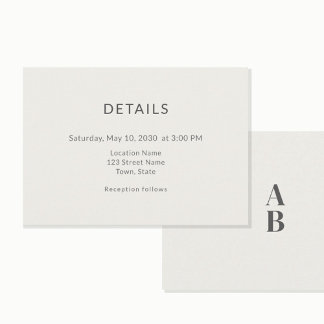 D'accompagnement Carte de détails de mariage civil moderne minimali