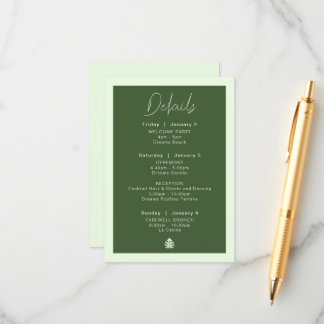 D'accompagnement Carte de détails de mariage de destination