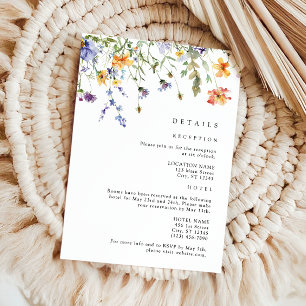 D'accompagnement Carte de détails de mariage de fleurs sauvages d'é