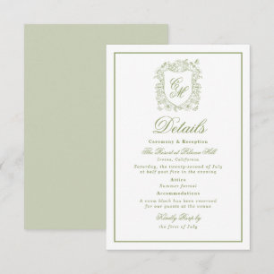 D'accompagnement Carte de détails de mariage de jardin avec armoiri