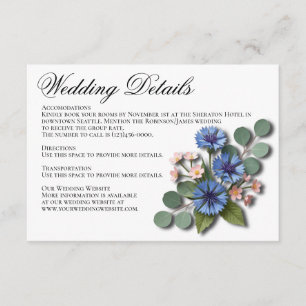 D'accompagnement Carte de détails de mariage de jardin de fleurs sa