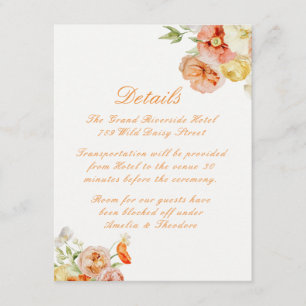 D'accompagnement Carte de détails de mariage de jardin d'été Ranunc