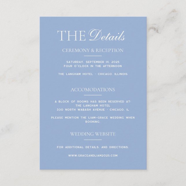 D'accompagnement Carte de détails de mariage Élégance de Bordure Mo (Devant)