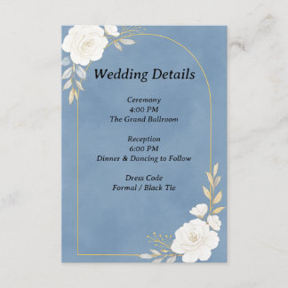 D'accompagnement Carte de détails de mariage élégante bleu poussiér