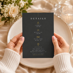 D'accompagnement Carte de détails de mariage élégante en tenue de s
