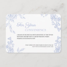 Carte de détails de mariage en chinoiserie de Prai