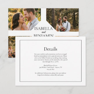 D'accompagnement Carte de détails de mariage en plein air simple 