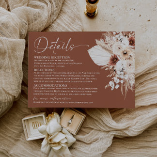 D'accompagnement Carte de détails de mariage en terre cuite Bohème 