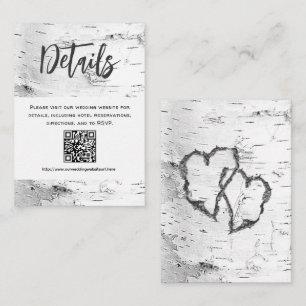 D'accompagnement Carte de détails de mariage enclos en bouleau blan