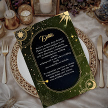 Carte de détails de mariage étoile filante vert ol
