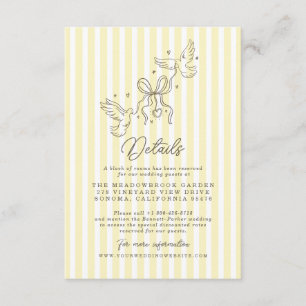 D'accompagnement Carte de détails de mariage fantaisiste à rayures