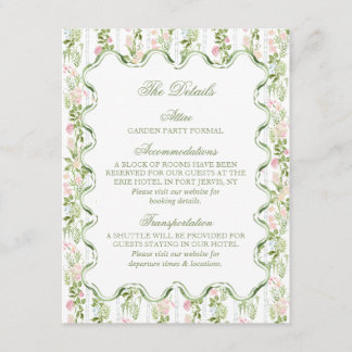 D'accompagnement Carte de détails de mariage floral aquarelle éléga