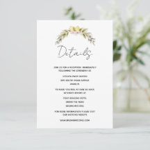 Carte de détails de mariage floral au citron