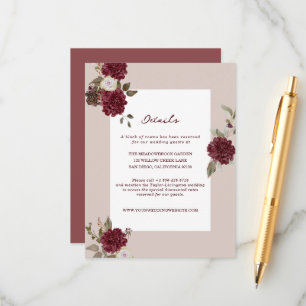 D'accompagnement Carte de détails de mariage floral automnal en bor