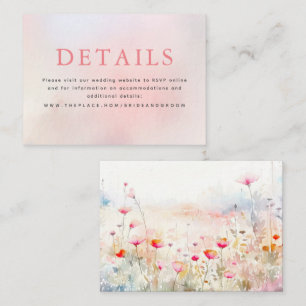 D'accompagnement Carte de détails de mariage floral petite annexe