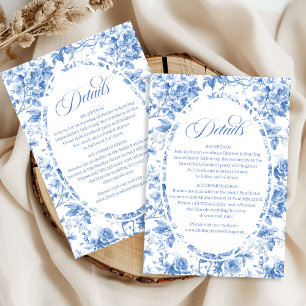 D'accompagnement Carte de détails de mariage floral Roses Bleu Roya