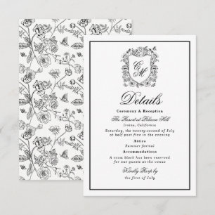 D'accompagnement Carte de détails de mariage floral Vintage Garden