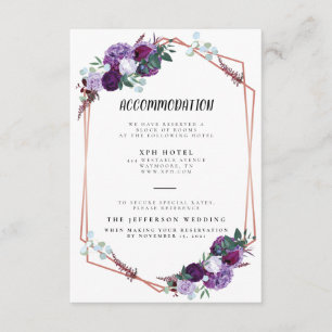 D'accompagnement Carte de détails de mariage floral violet