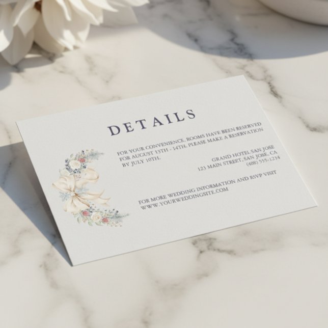 D'accompagnement Carte de détails de mariage florale d'hiver (Créateur téléchargé)