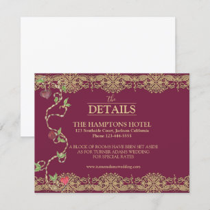 D'accompagnement Carte de détails de mariage gothique