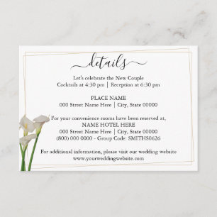 D'accompagnement Carte de détails de mariage Greenery