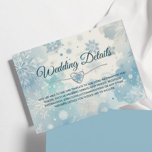 D'accompagnement Carte de détails de mariage hivernal avec flocons