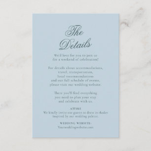 D'accompagnement Carte de détails de mariage hivernal bleu glace