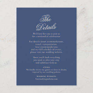 D'accompagnement Carte de détails de mariage hivernal Navy poussiér