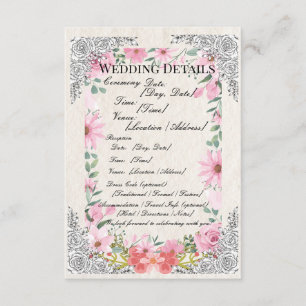 D'accompagnement Carte de détails de mariage indien simple Élégan
