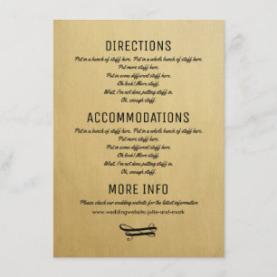 D'accompagnement Carte de détails de mariage Insert vintage pour in