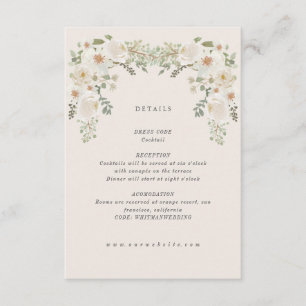D'accompagnement Carte de détails de mariage Ivory Floral Garden
