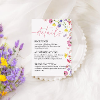 D'accompagnement Carte de détails de mariage Love in Bloom